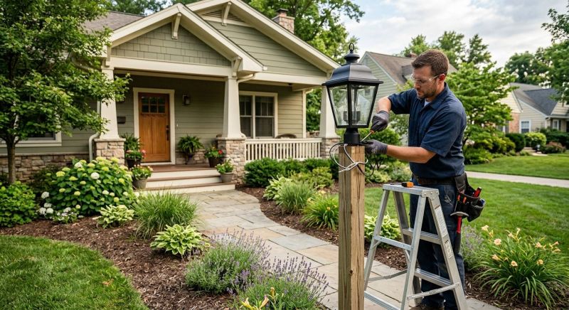 Outdoor Lamp Installation in Orem, UT