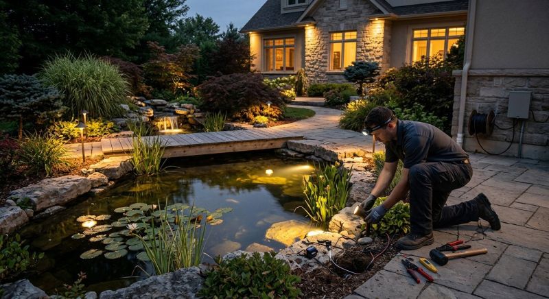 Pond Lighting Installation in Denver, CO